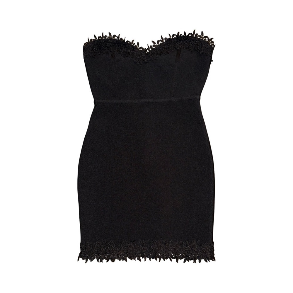 Goth Black Pretty Strapless Dress with zipper - Picture 3 of 10